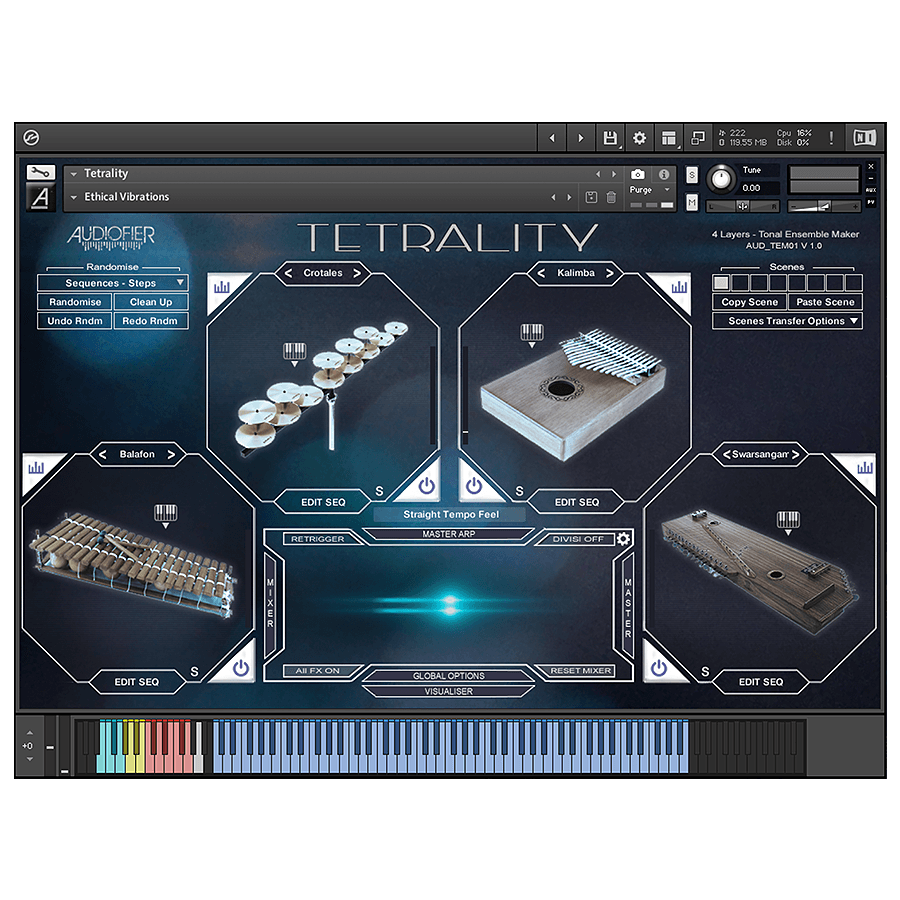 Audiofier - Tetrality Kontakt Instruments Software GUI Artwork