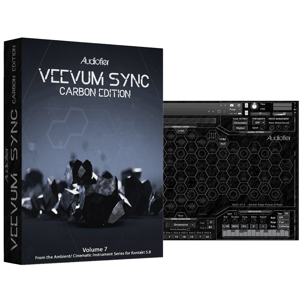 Audiofier - Veevum Sync - Carbon Edition Kontakt Instruments Software GUI Artwork