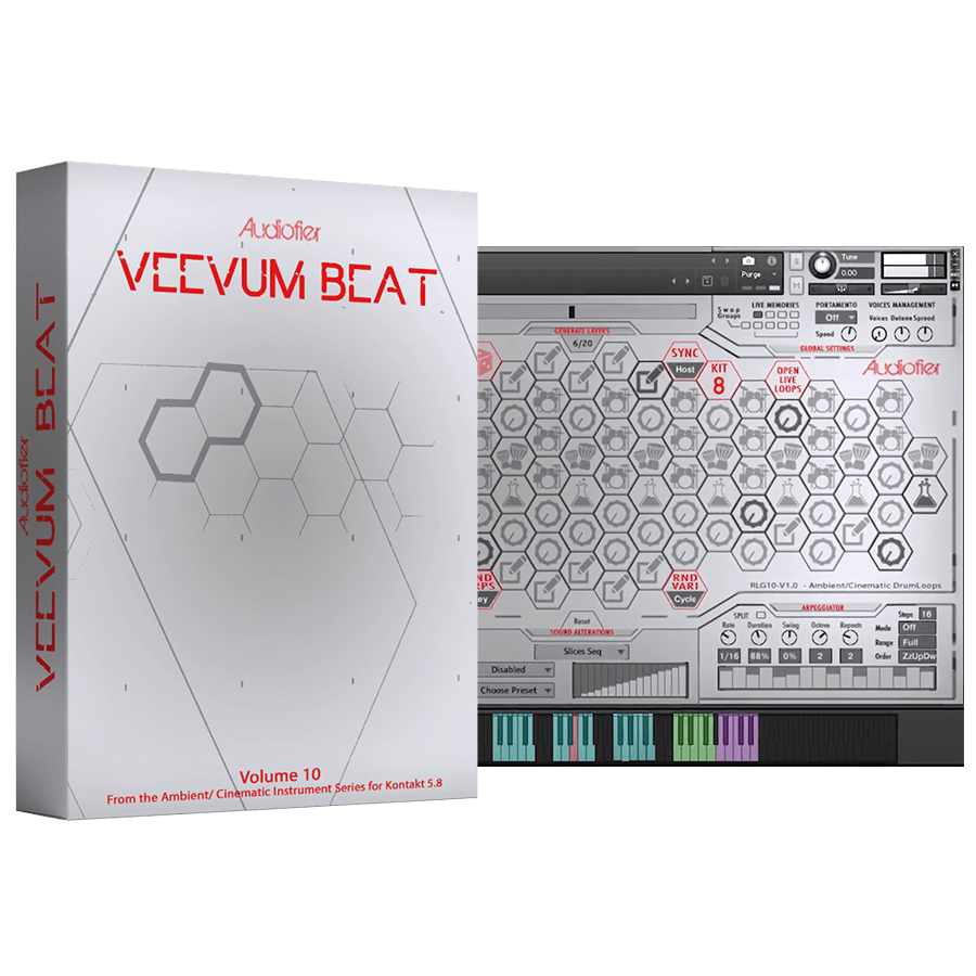 Audiofier - Veevum 10 - Beat Kontakt Instruments Software GUI Artwork