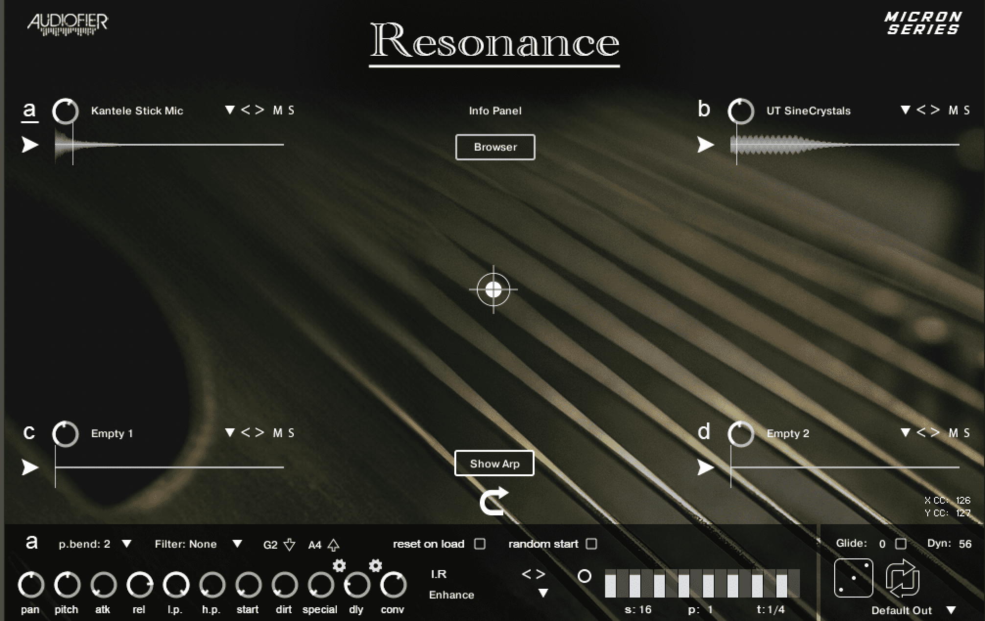 Audiofier - Micron - Resonance Kontakt Instruments Software GUI Artwork
