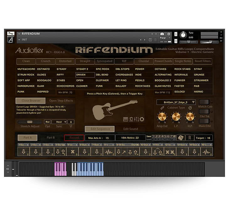 Audiofier - Riffendium Kontakt Instruments Software GUI Artwork