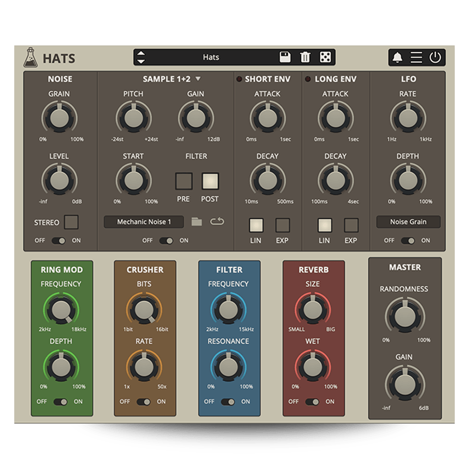 AudioThing - Hats Plugins & FX Software GUI Artwork