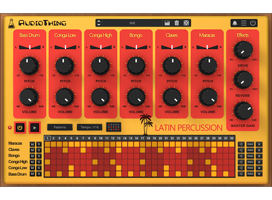 AudioThing - Latin Percussion Plugins & FX Software GUI Artwork