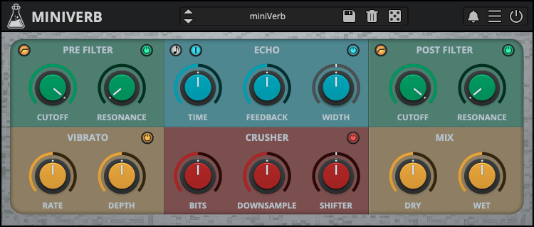AudioThing - miniVerb Plugins & FX Software GUI Artwork