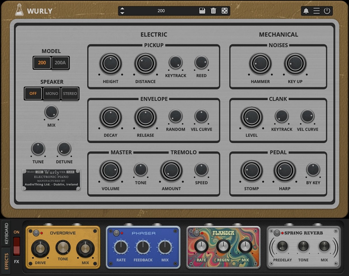 AudioThing - Wurly Plugins & FX Software GUI Artwork