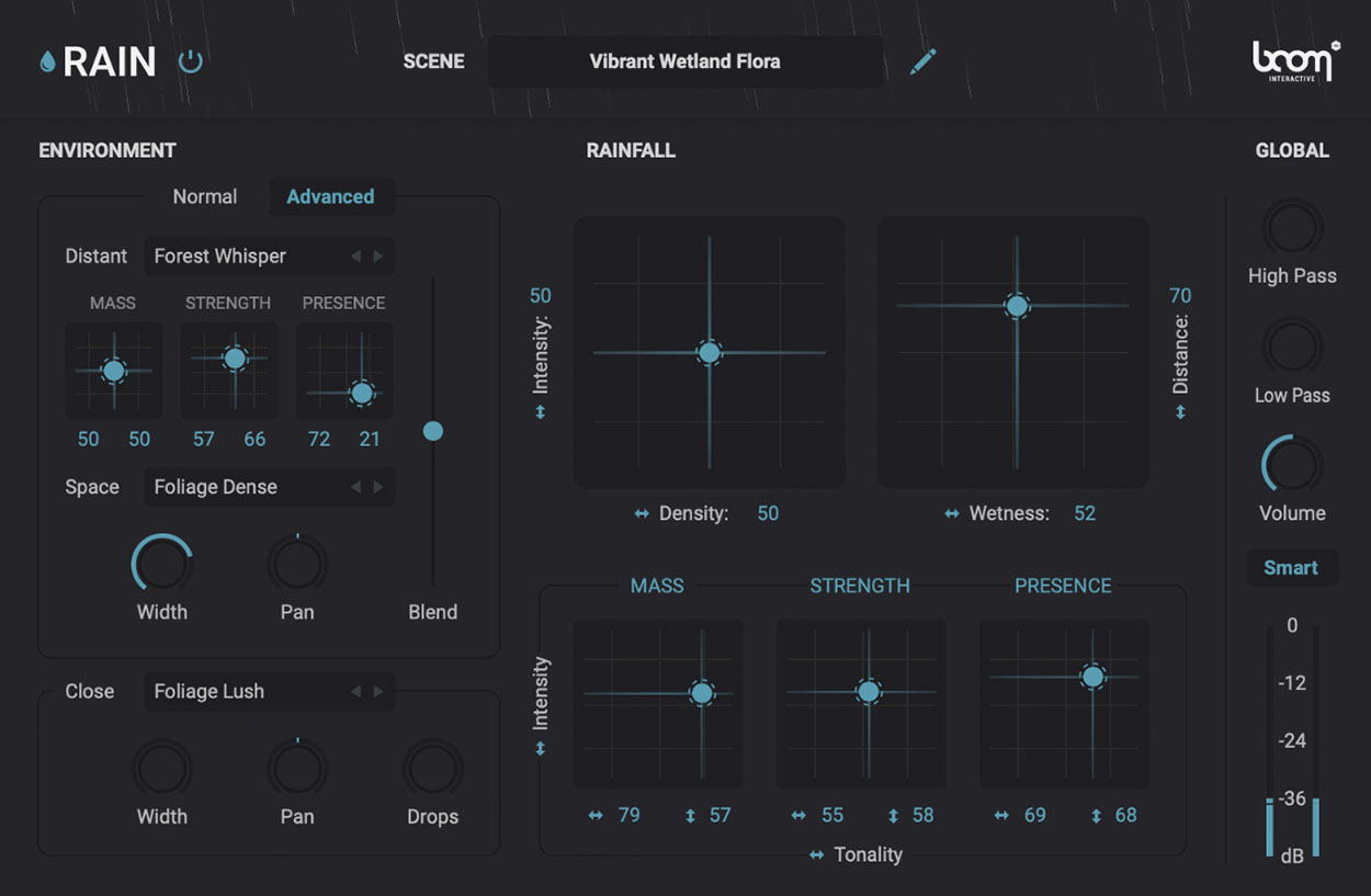 BOOM Library - Rain Plugins & FX Software GUI Artwork