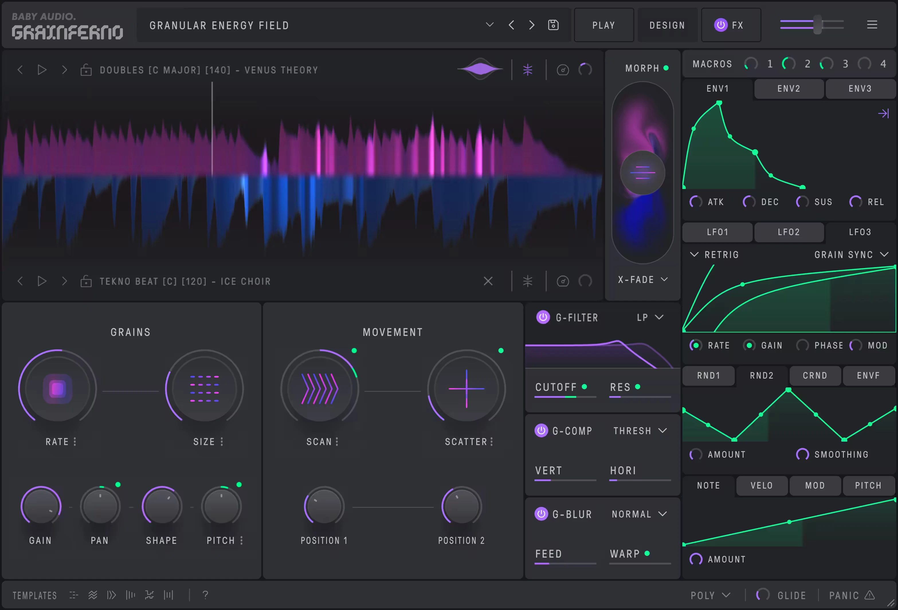 Baby Audio - Grainferno Plugins & FX Software GUI Artwork