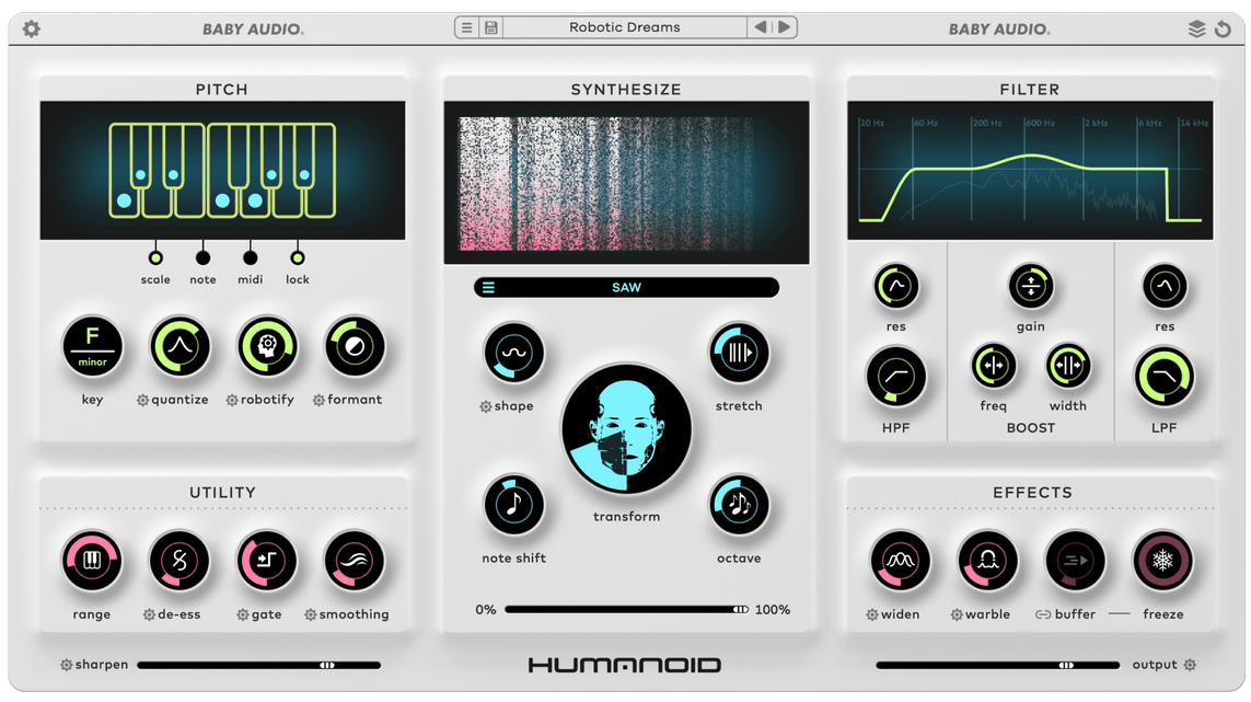 Baby Audio - Humanoid Plugins & FX Software GUI Artwork