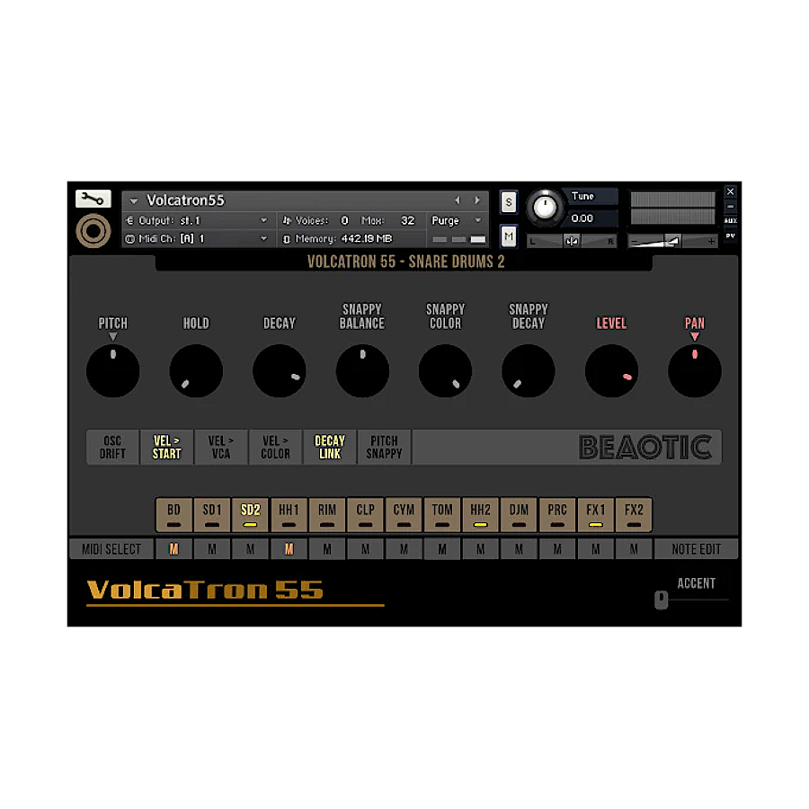 Beaotic - VolcaTron 55 Kontakt Instruments Software GUI Artwork