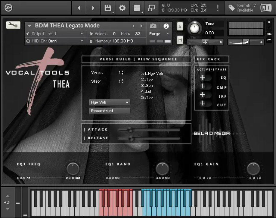Bela D Media - Vocal Tools - Thea Kontakt Instruments Software GUI Artwork
