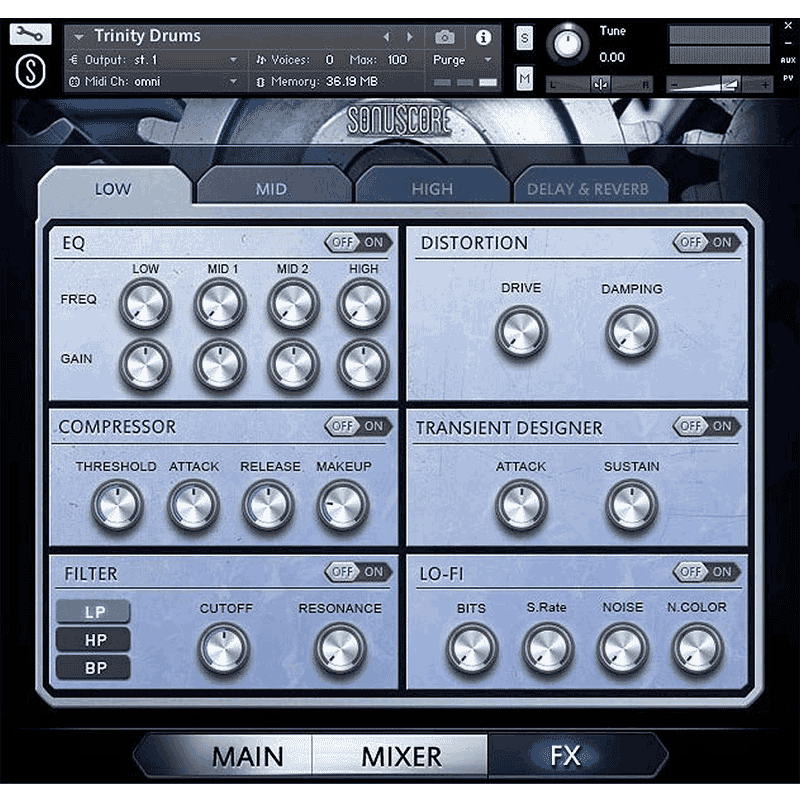 Best Service - Trinity Drums Kontakt Instruments Software GUI Artwork