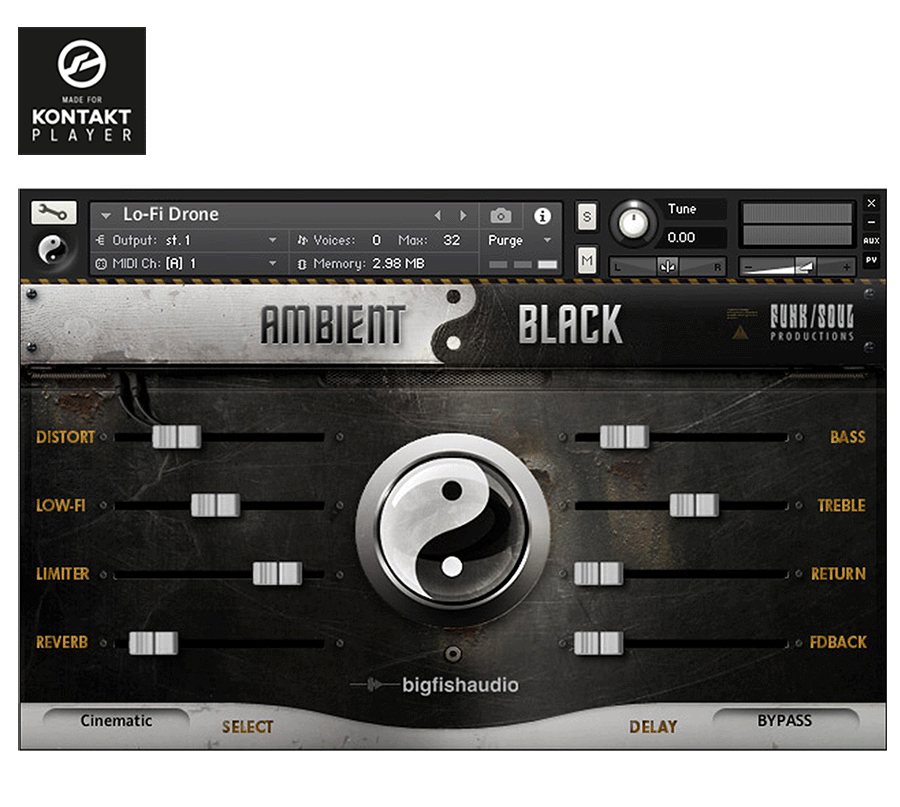 Big Fish Audio - Ambient Black Kontakt Instruments Software GUI Artwork