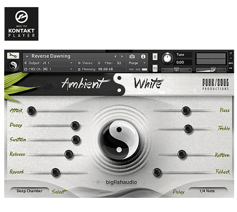 Big Fish Audio - Ambient White Kontakt Instruments Software GUI Artwork