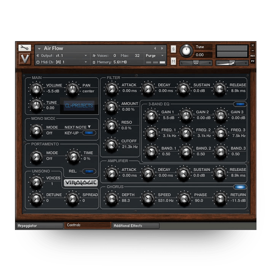 CL-Projects - Virologic Kontakt Instruments Software GUI Artwork