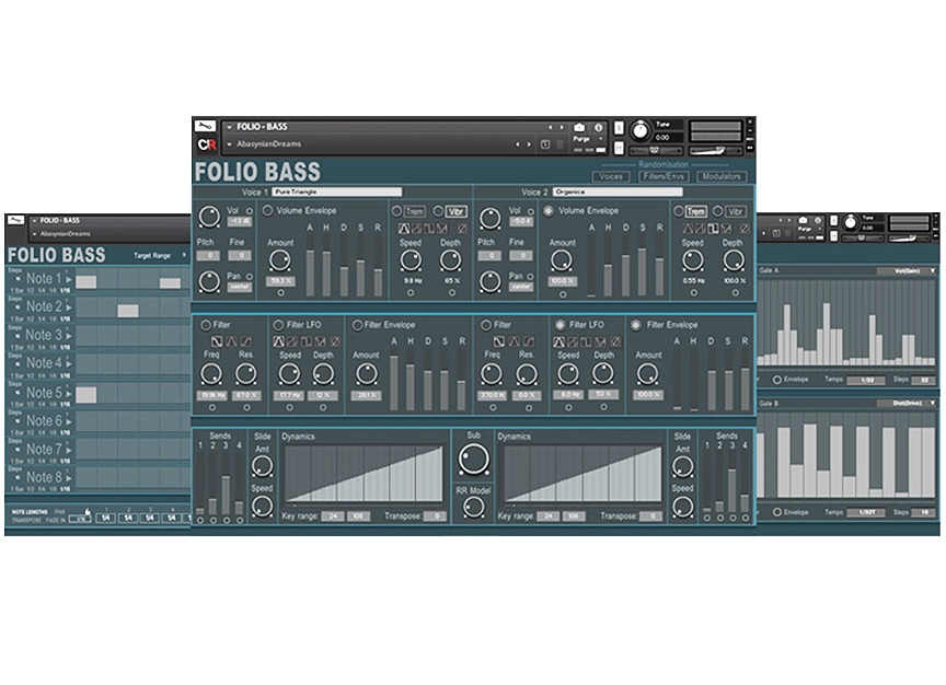 Channel Robot - Folio Bass Kontakt Instruments Software GUI Artwork