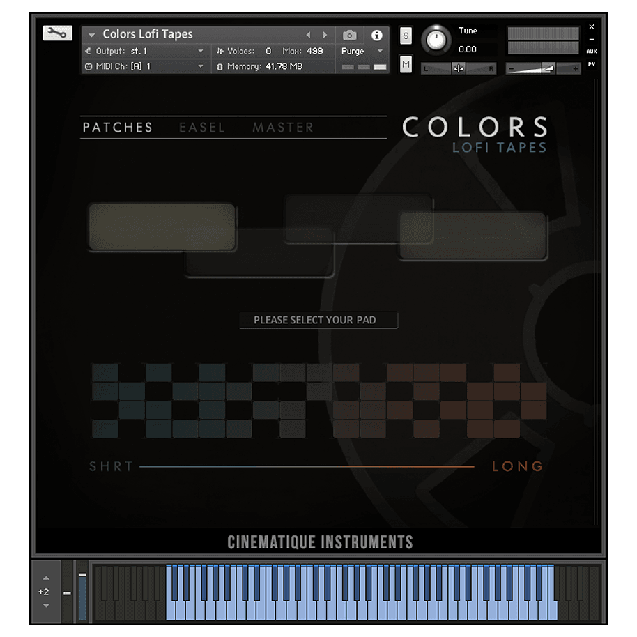 Cinematique Instruments - Colors: Lofi Tapes Kontakt Instruments Software GUI Artwork