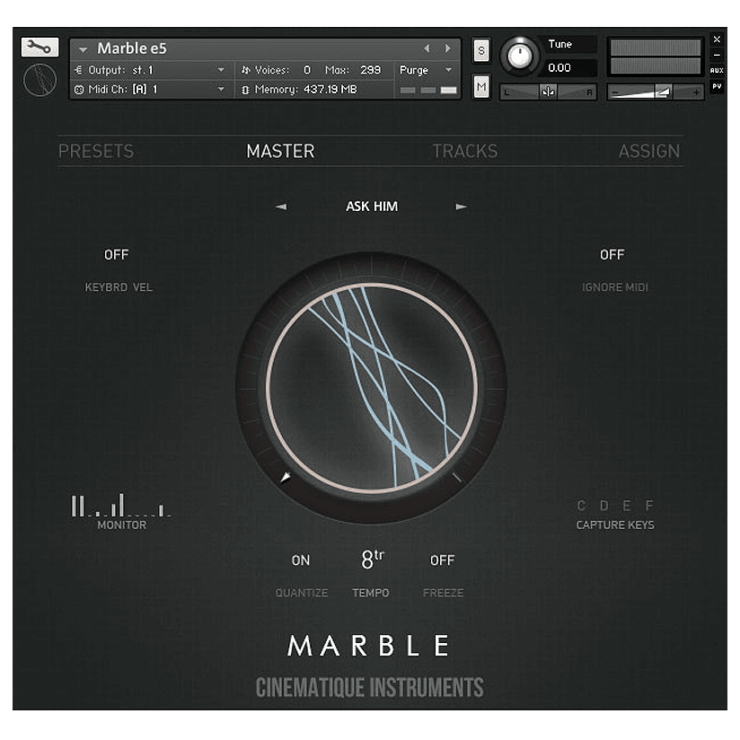 Cinematique Instruments - Marble Kontakt Instruments Software GUI Artwork