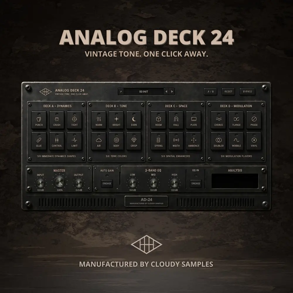 Cloudy Samples - Analog Deck 24 Plugins & FX Software GUI Artwork
