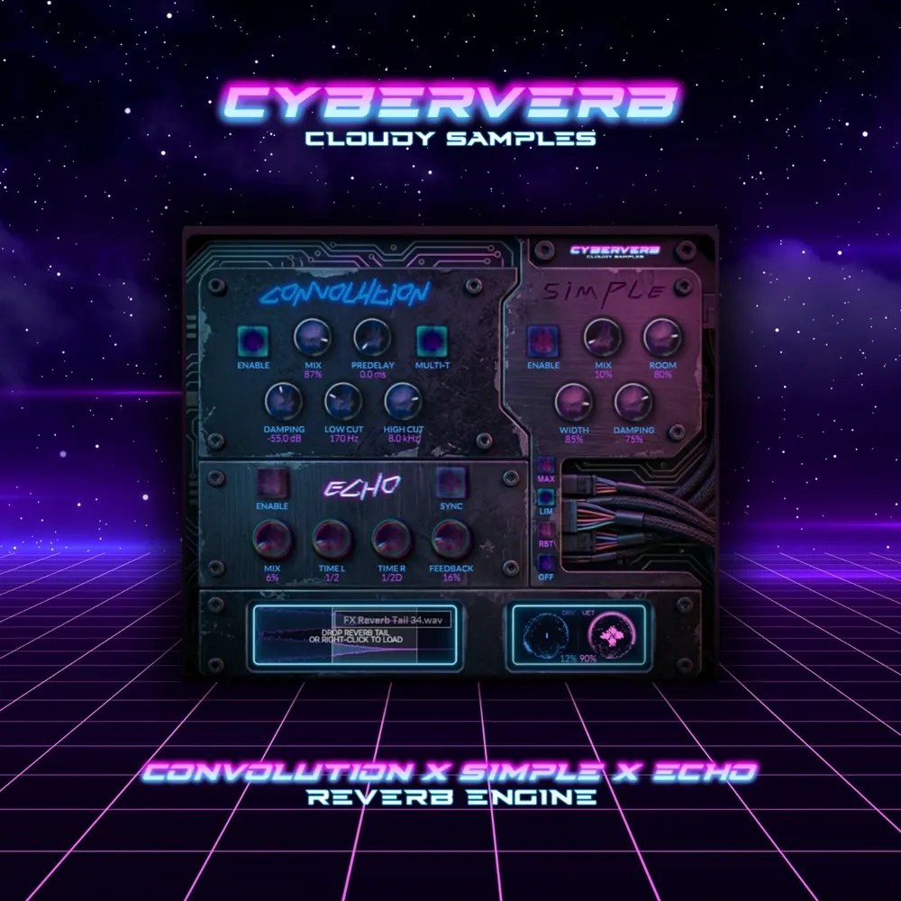 Cloudy Samples - Cyberverb Plugins & FX Software GUI Artwork