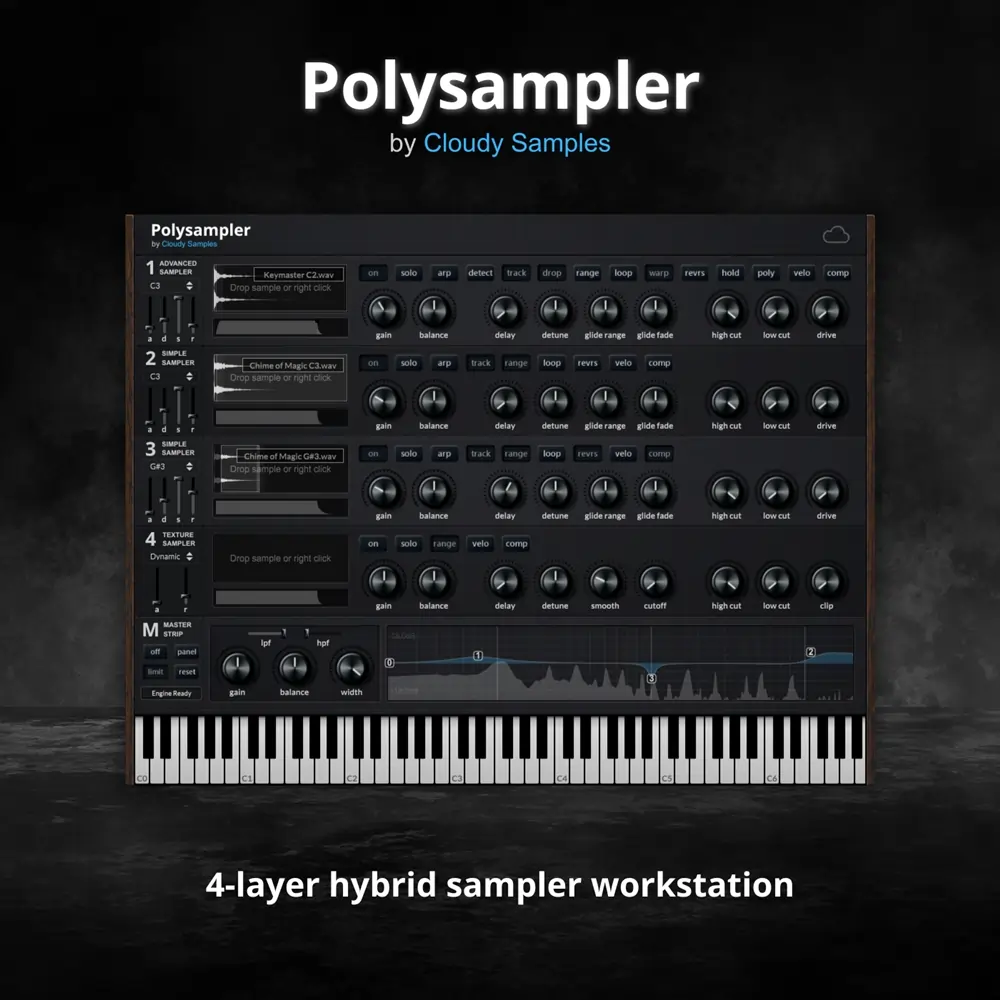 Cloudy Samples - Polysampler Plugins & FX Software GUI Artwork