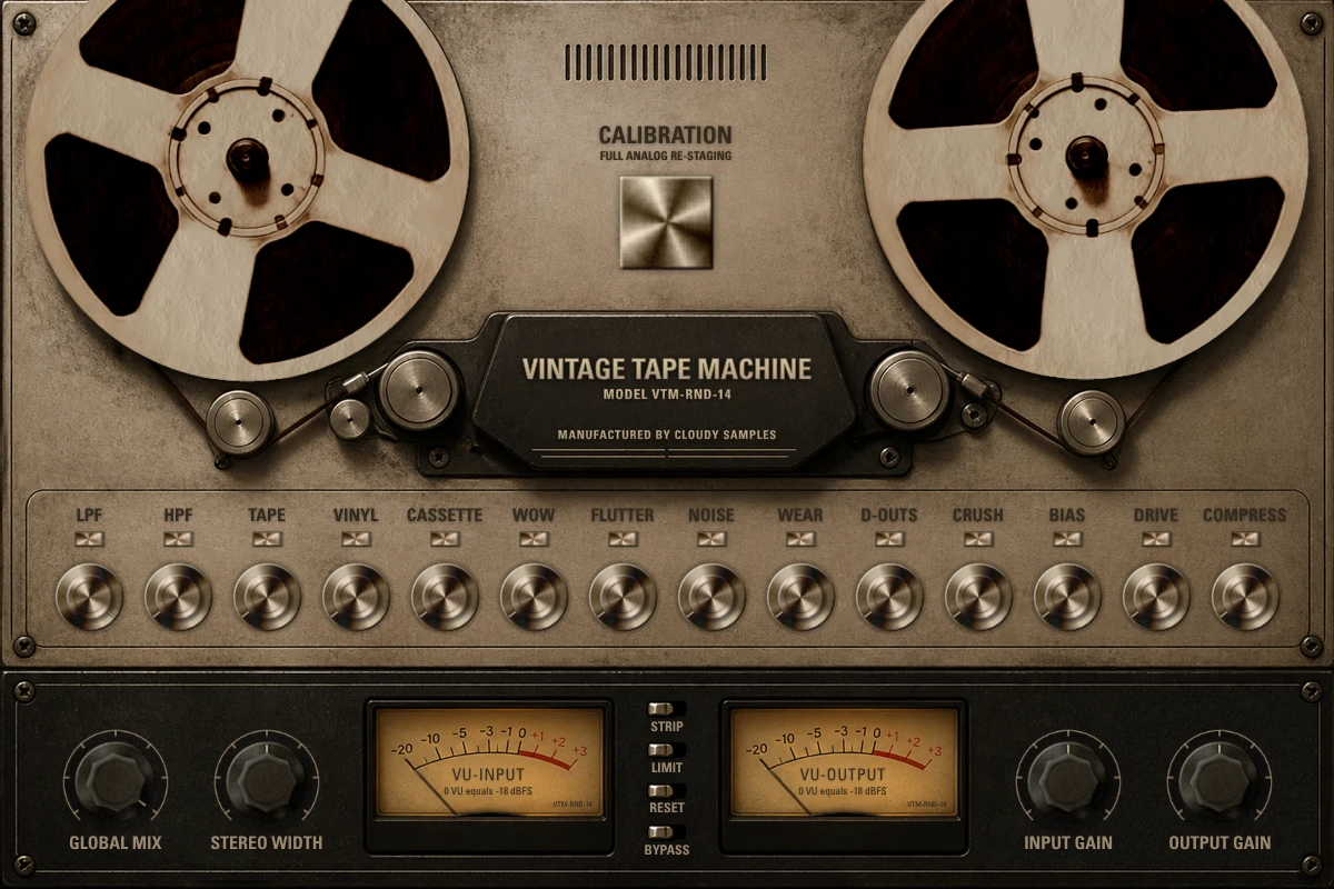 Cloudy Samples - Vintage Tape Machine Plugins & FX Software GUI Artwork