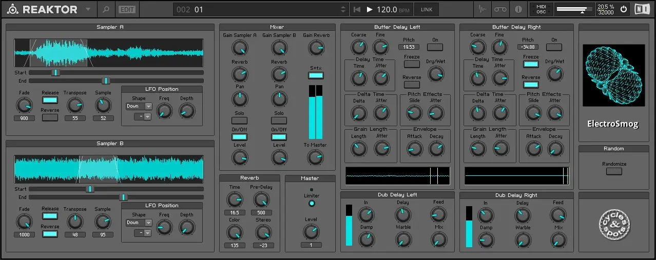 Cycles and Spots - Reaktor ElectroSmog Plugins & FX Software GUI Artwork