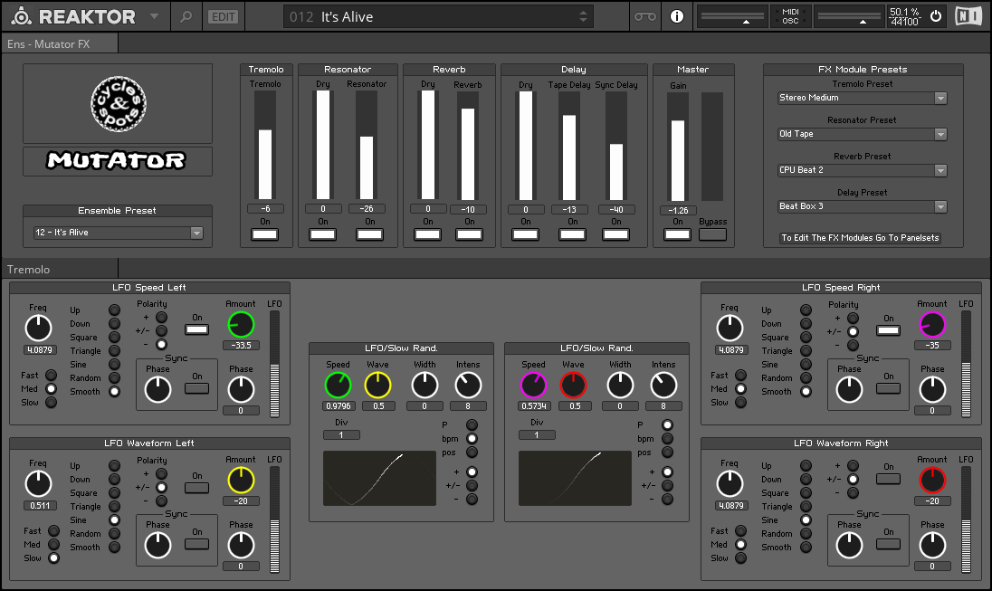 Cycles and Spots - Reaktor Mutator FX Screenshot 2