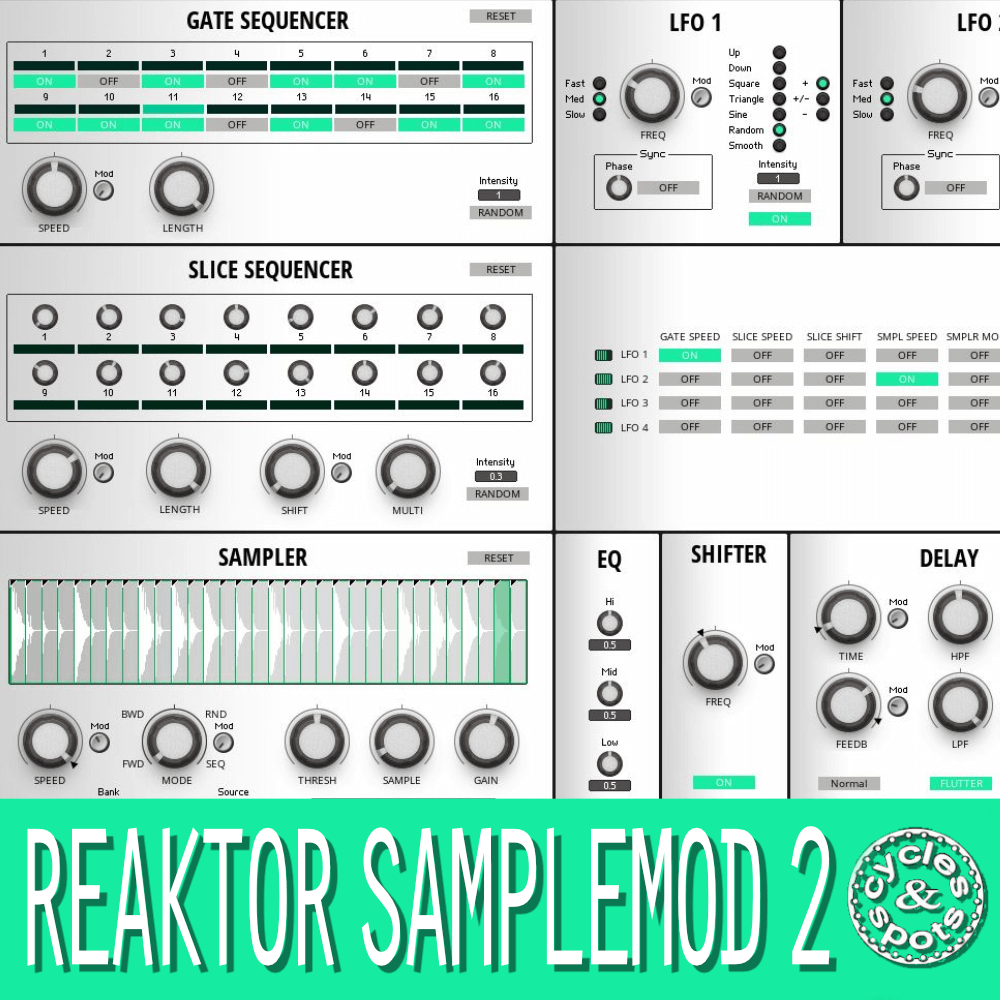 Cycles and Spots - Reaktor SampleMod 2 Presets Software GUI Artwork
