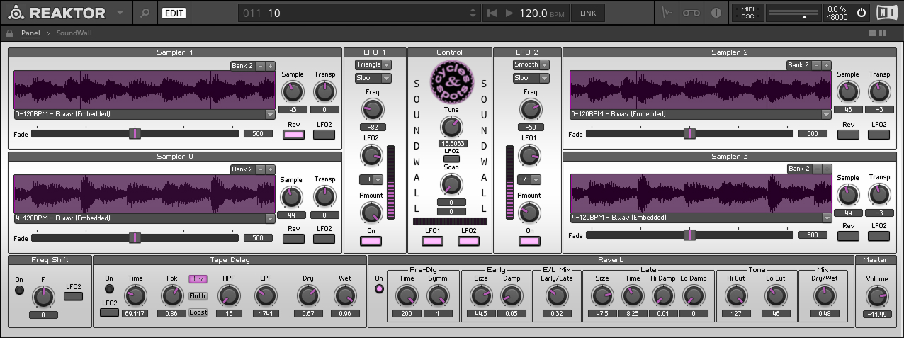 Cycles and Spots - Reaktor SoundWall Presets Software GUI Artwork