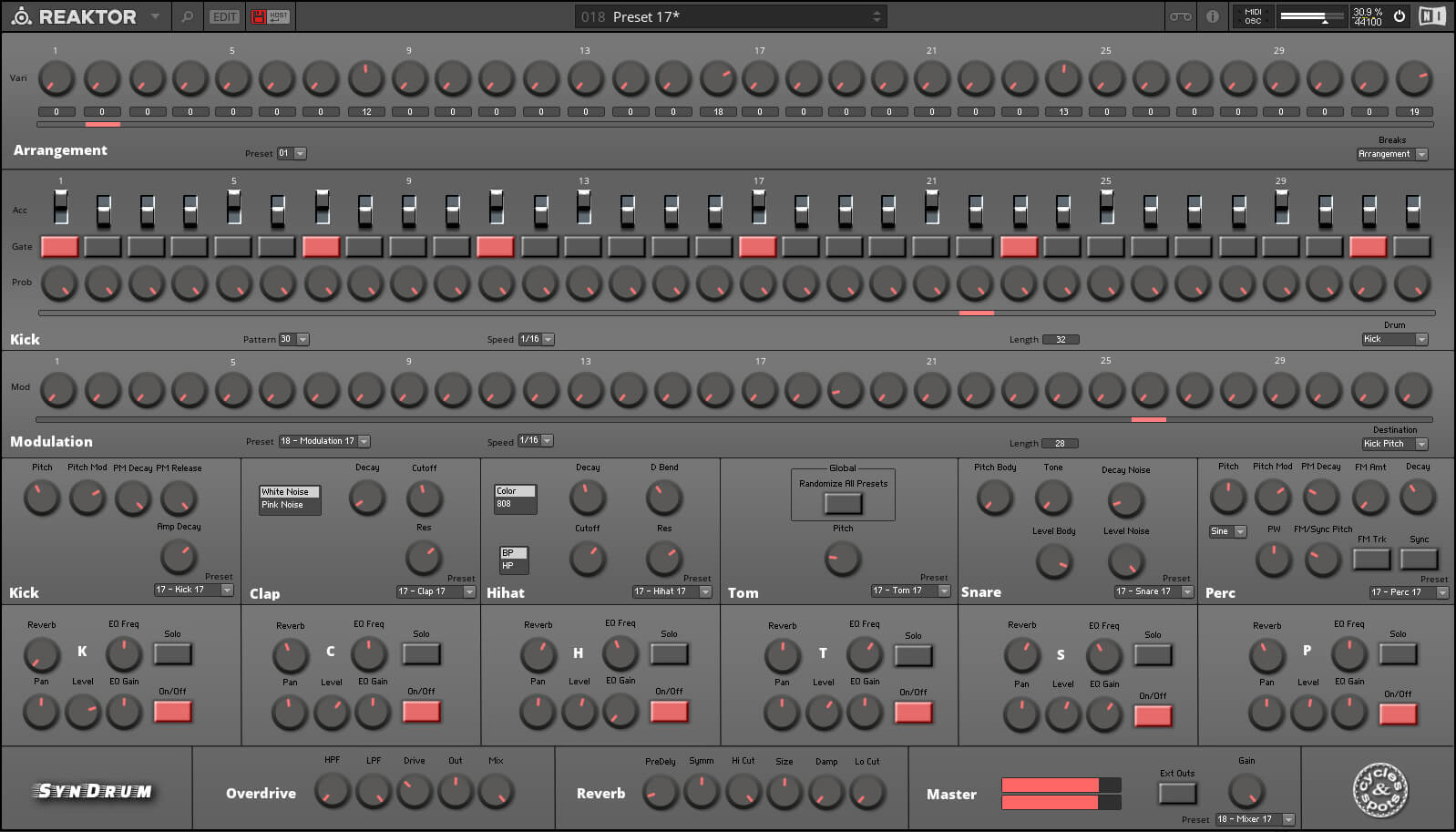 Cycles and Spots - Reaktor SyntDrum Presets Software GUI Artwork