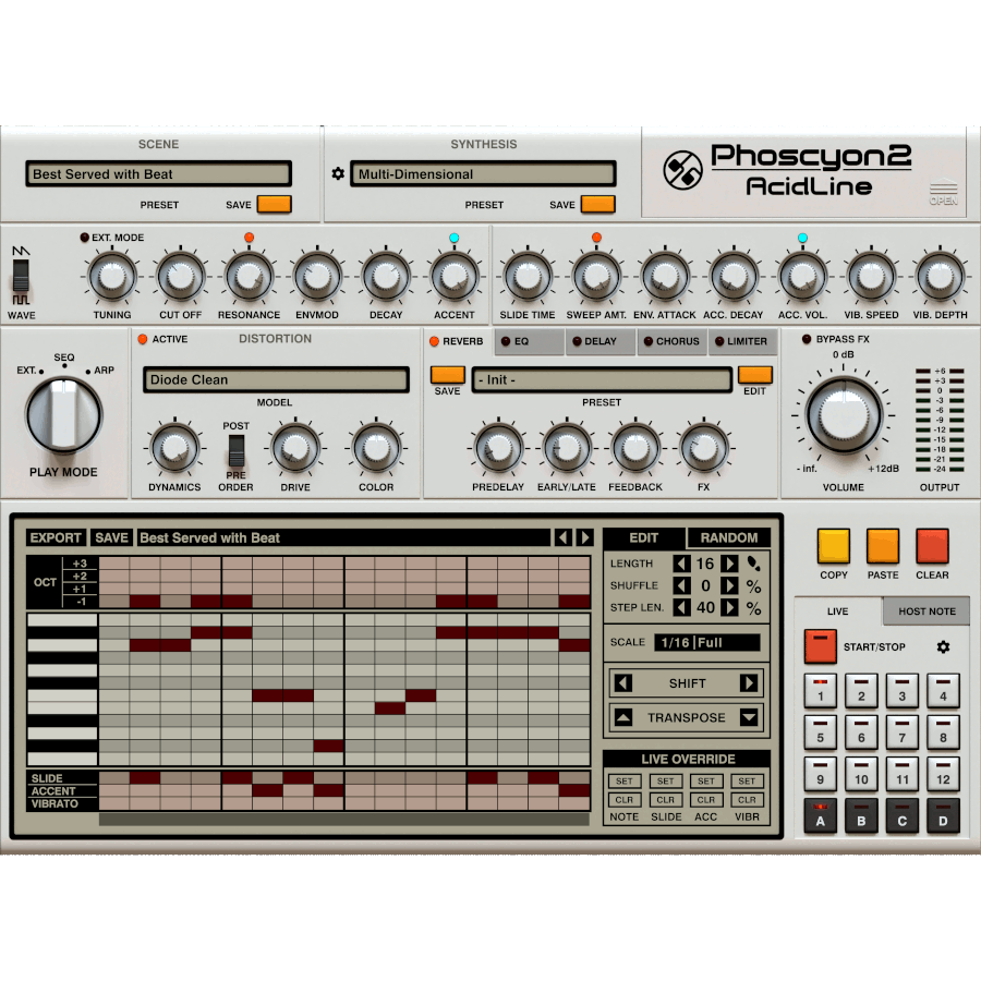 D16 Group - Phoscyon 2 - AcidLine Plugins & FX Software GUI Artwork