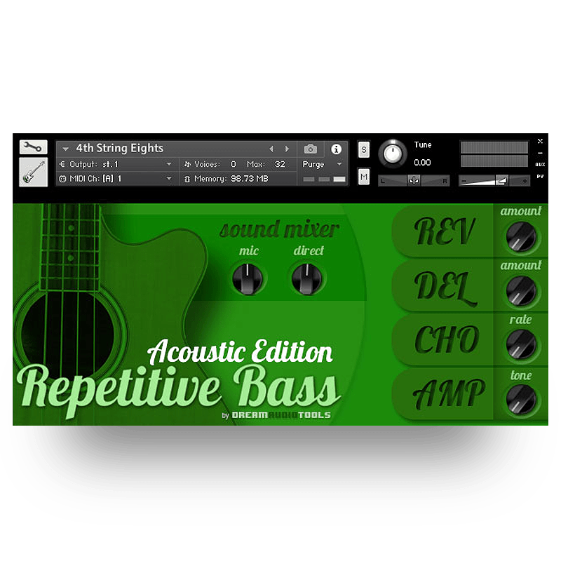 Dream Audio Tools - Repetitive Bass Acoustic Kontakt Instruments Software GUI Artwork