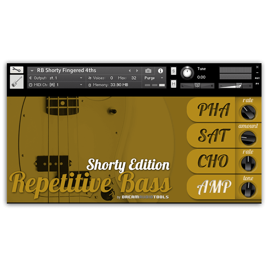 Dream Audio Tools - Repetitive Bass Shorty Edition Kontakt Instruments Software GUI Artwork