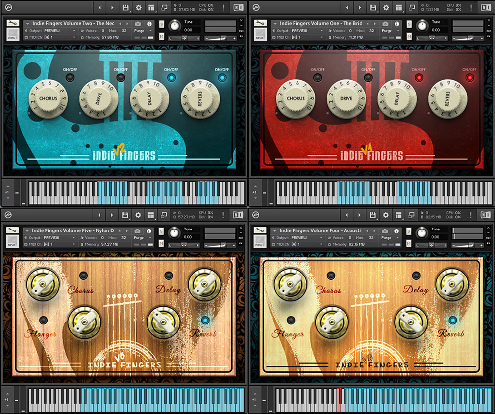 Dream Audio Tools - Indie Fingers Taster Pack Kontakt Instruments Software GUI Artwork