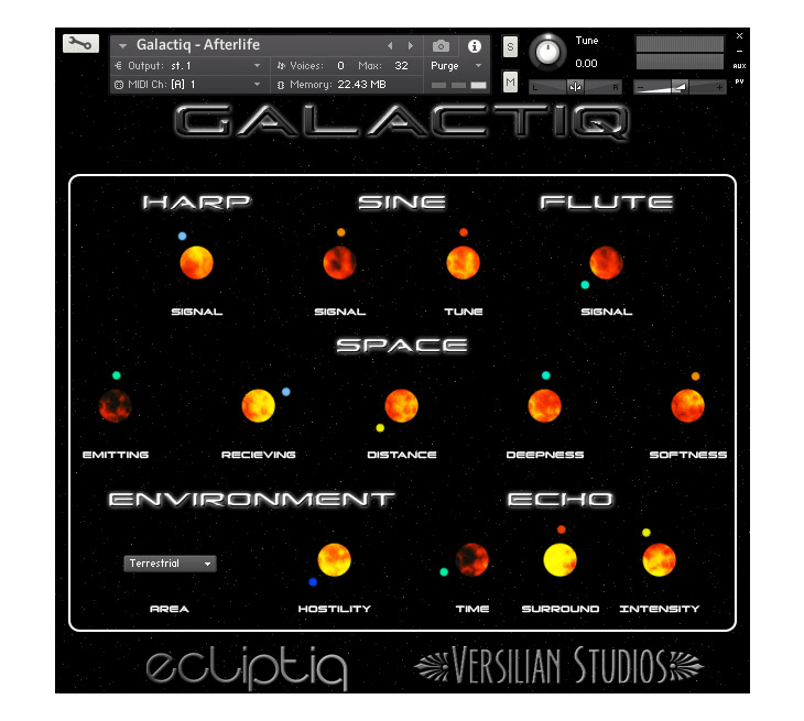 Ecliptiq Audio - Galactiq Kontakt Instruments Software GUI Artwork