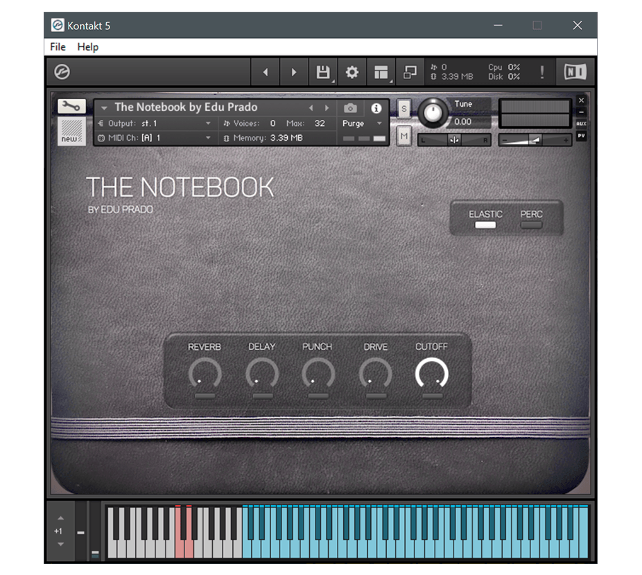 Edu Prado Sounds - The Notebook Kontakt Instruments Software GUI Artwork