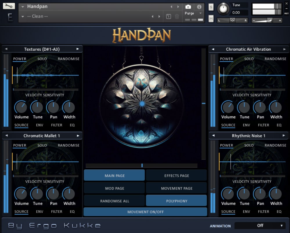 Ergo Kukke - Handpan Kontakt Instruments Software GUI Artwork