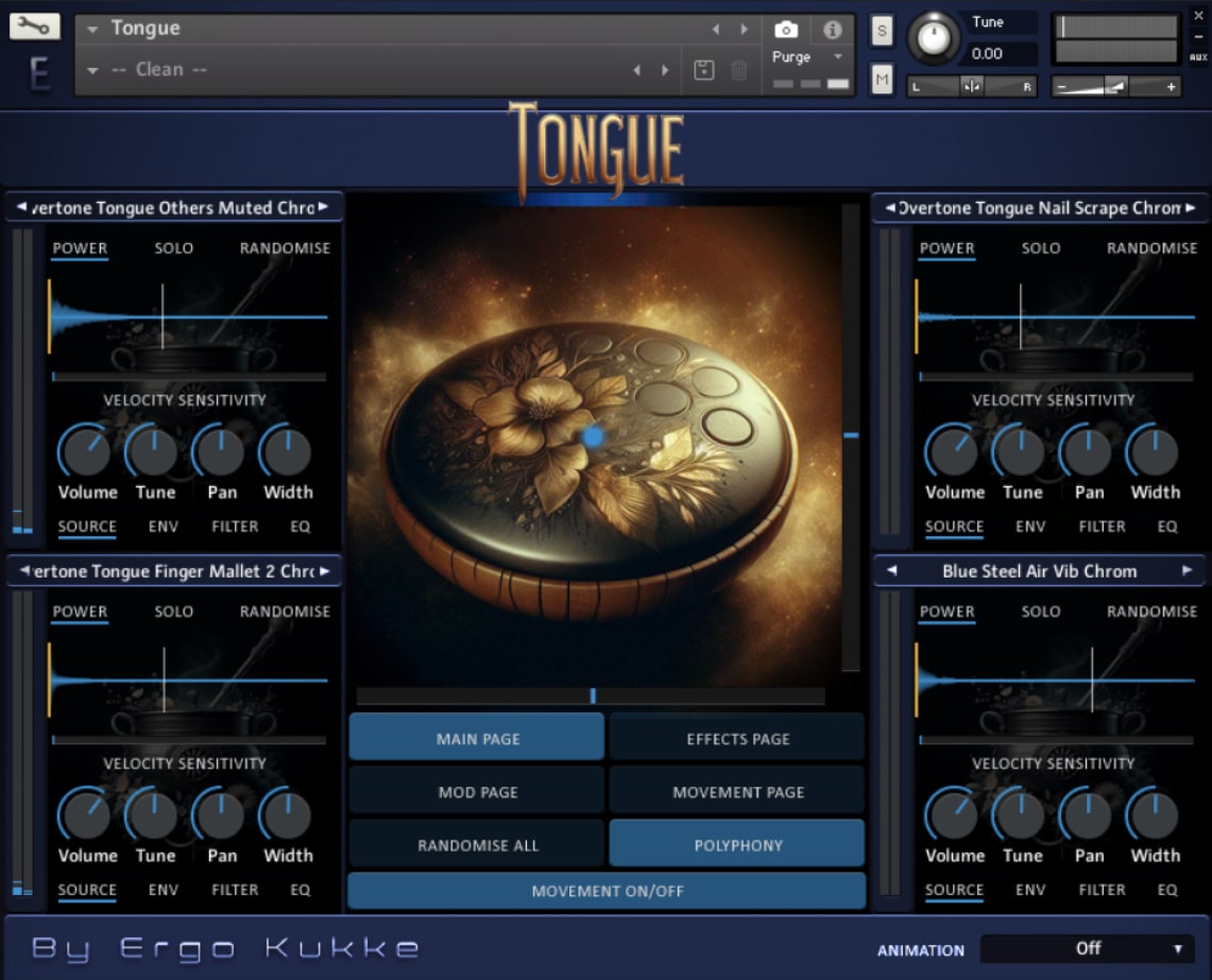 Ergo Kukke - Tongue Kontakt Instruments Software GUI Artwork
