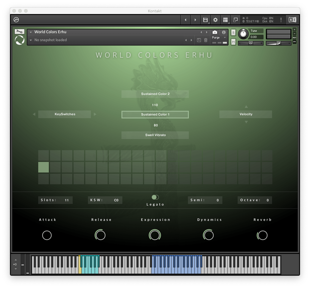 Evolution Series - World Colors: Erhu Kontakt Instruments Software GUI Artwork