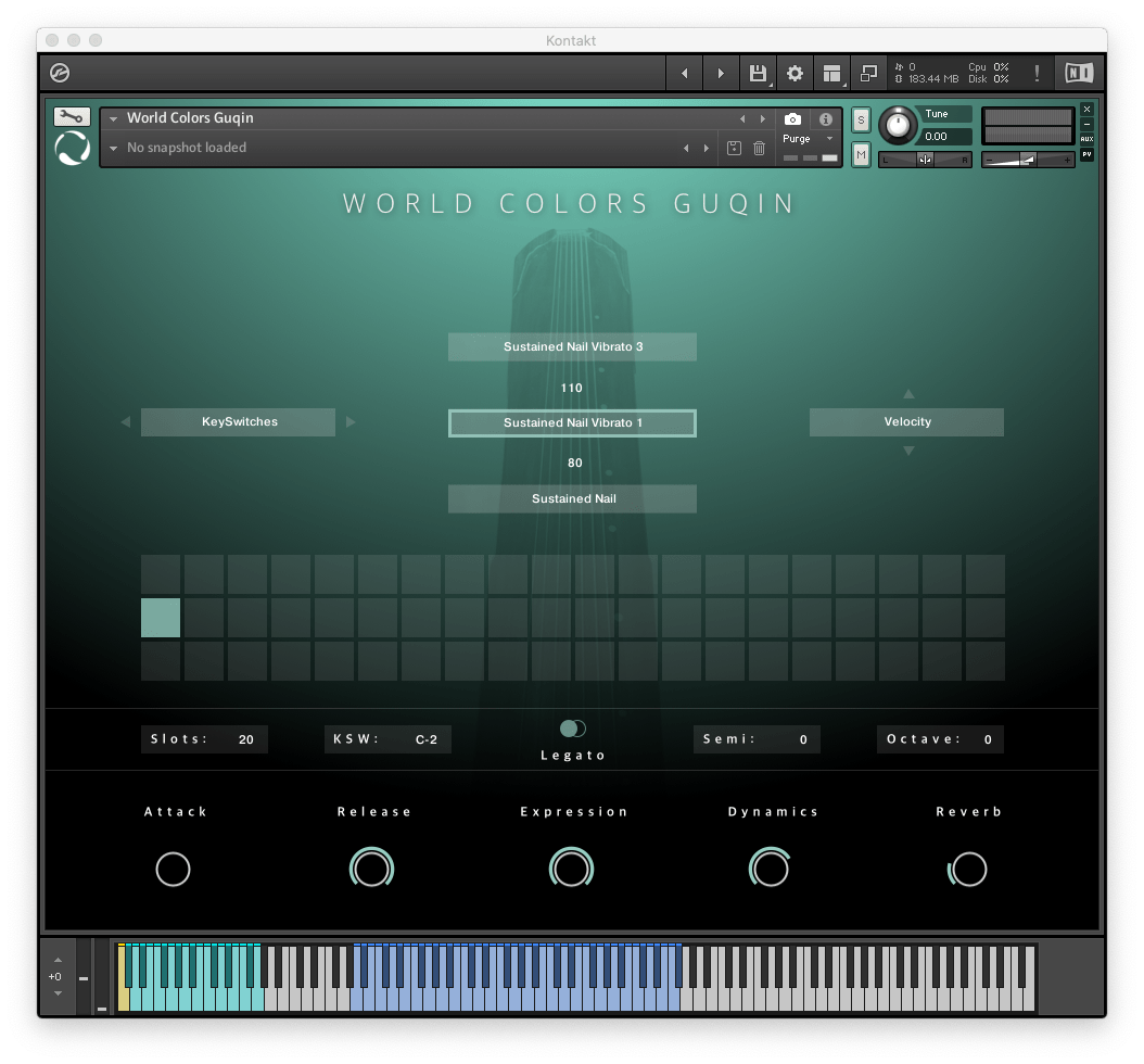Evolution Series - World Colors: Guqin Kontakt Instruments Software GUI Artwork