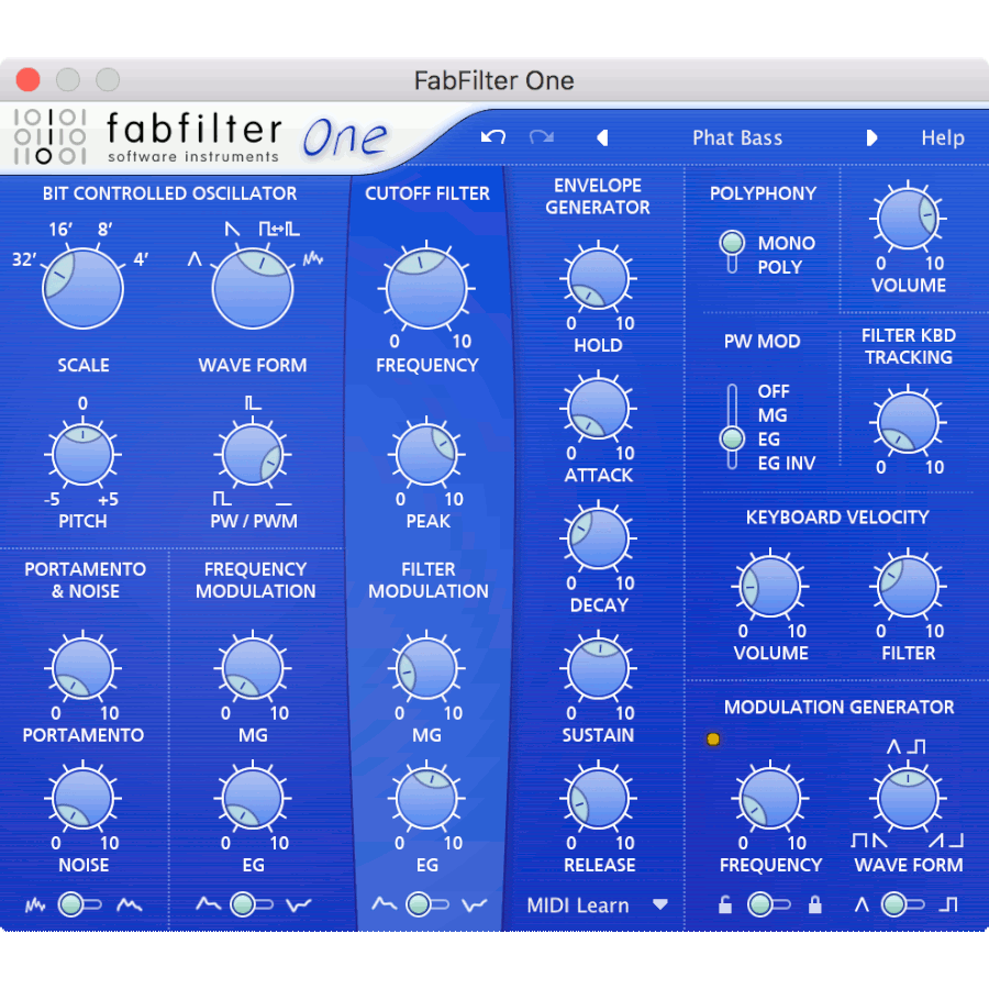 FabFilter - FabFilter One Plugins & FX Software GUI Artwork