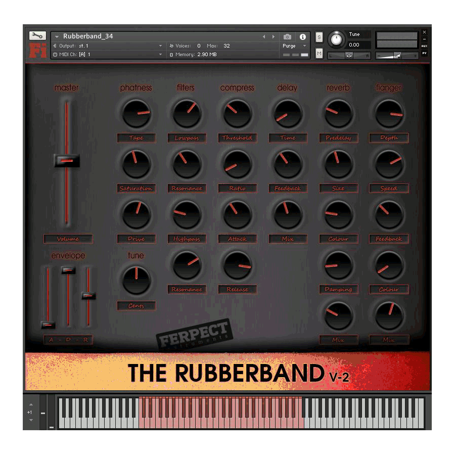 Ferpect Instruments - The Rubberband V2 Kontakt Instruments Software GUI Artwork