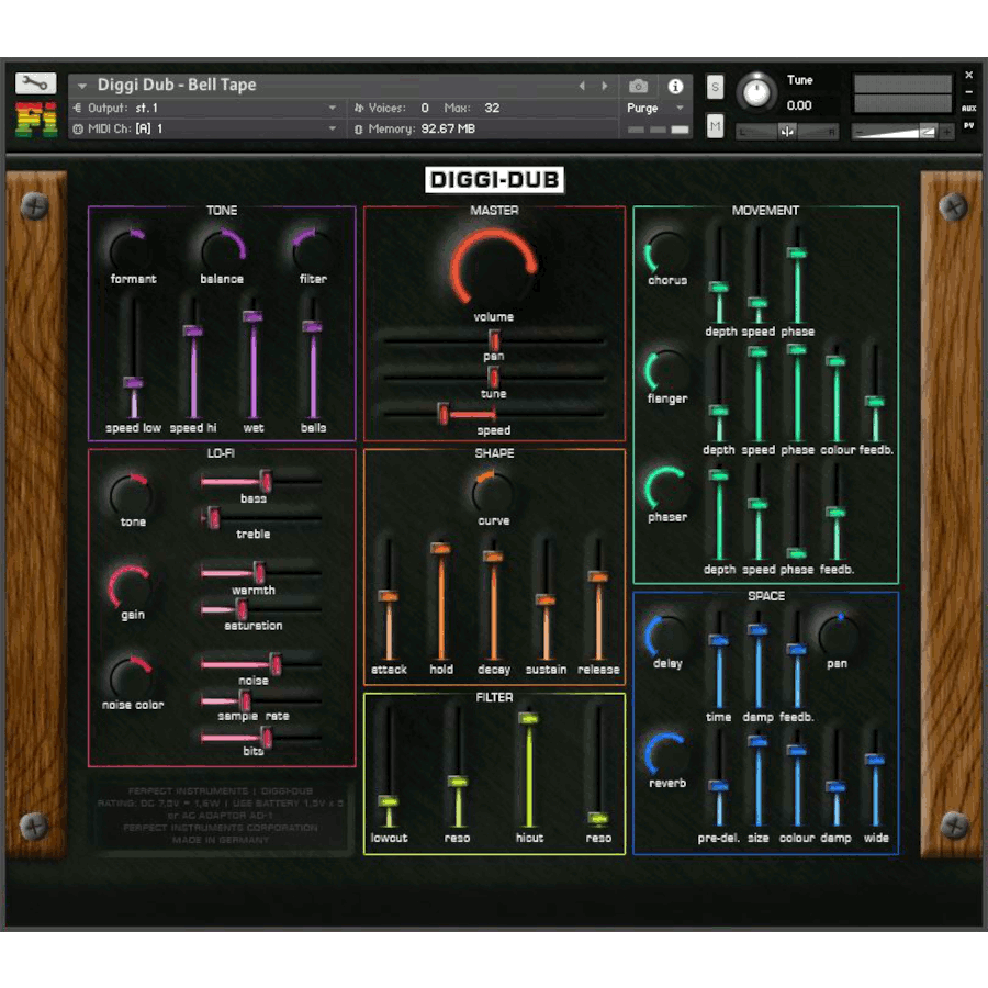 Ferpect Instruments - Diggi-Dub Kontakt Instruments Software GUI Artwork