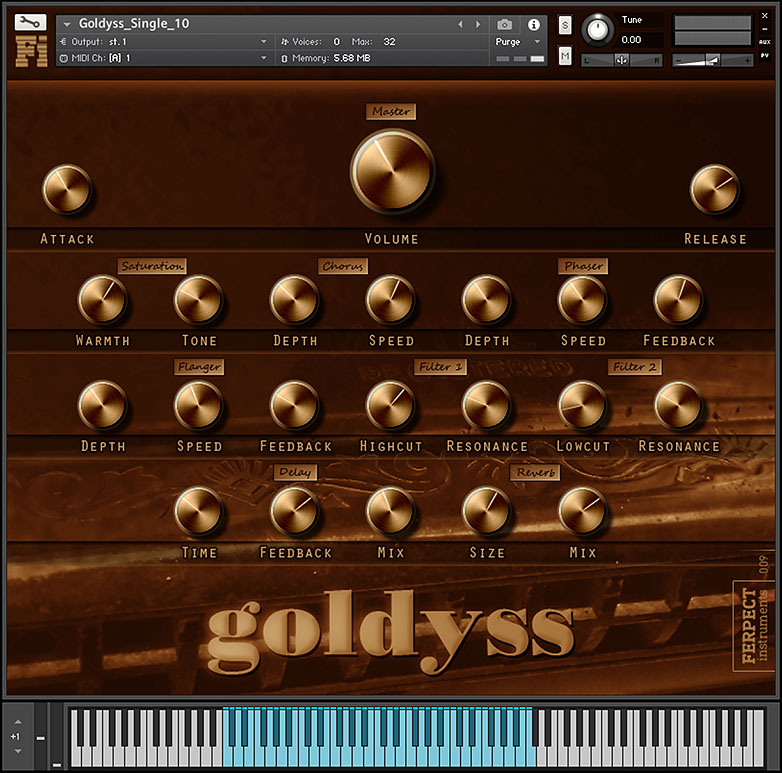 Ferpect Instruments - Goldyss Kontakt Instruments Software GUI Artwork