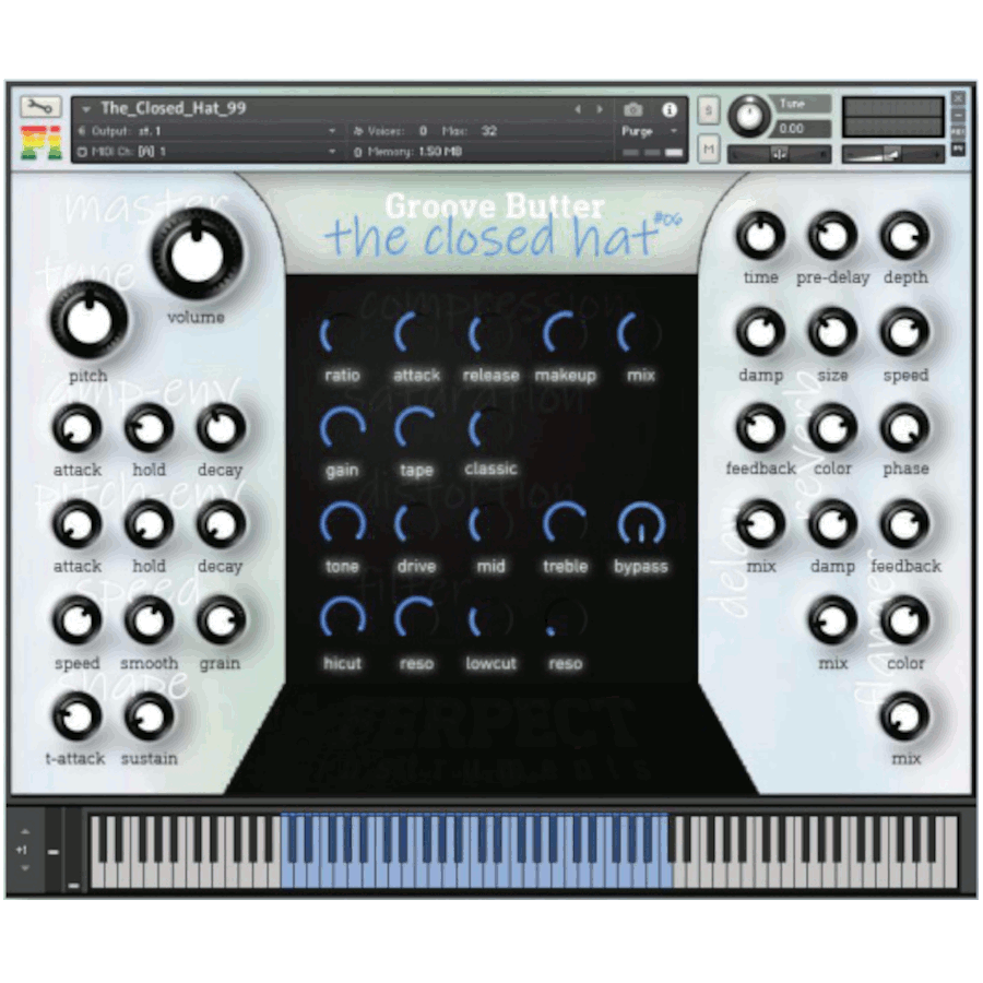 Ferpect Instruments - The Closed Hats Kontakt Instruments Software GUI Artwork