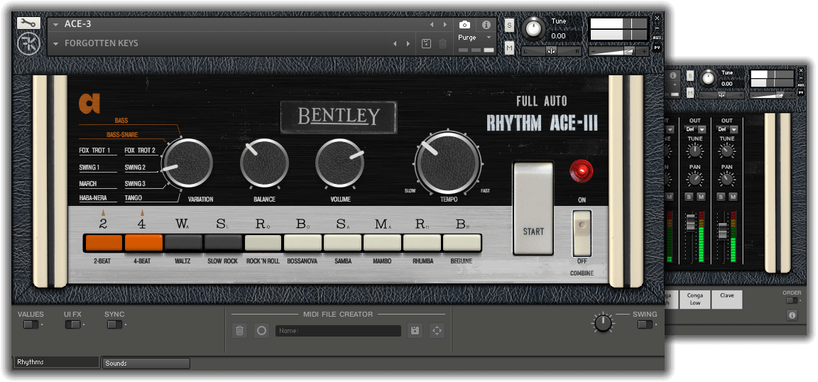 Forgotten Keys - ACE-3 Kontakt Instruments Software GUI Artwork
