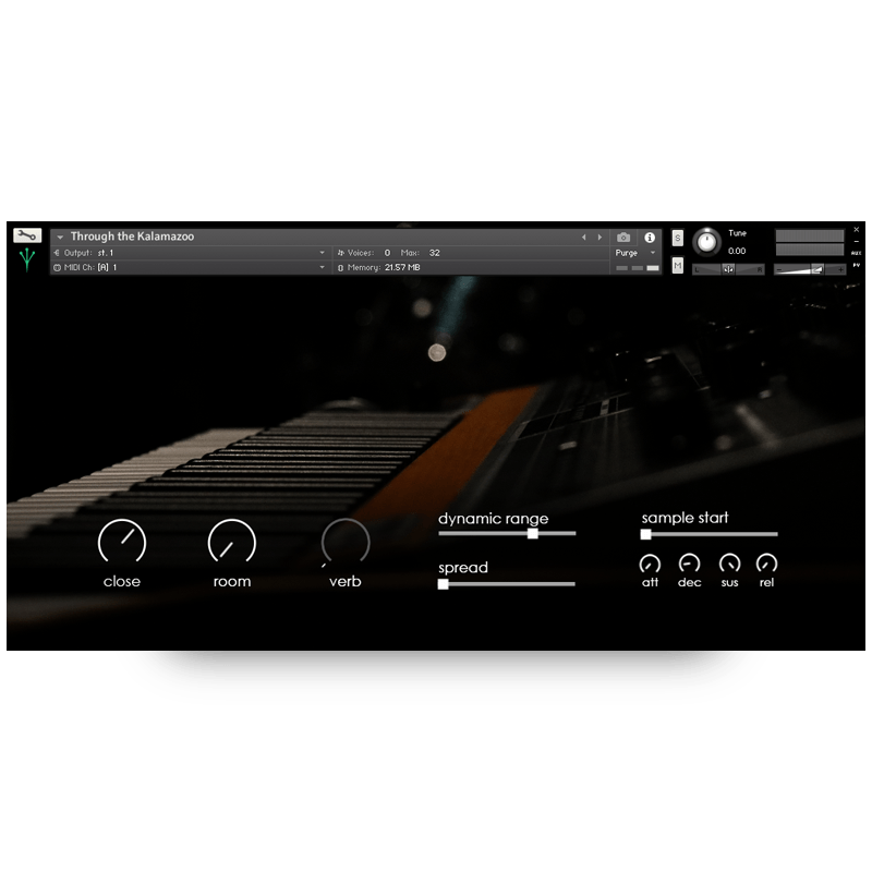 Frog City Samples - Through the Kalamazoo Kontakt Instruments Software GUI Artwork