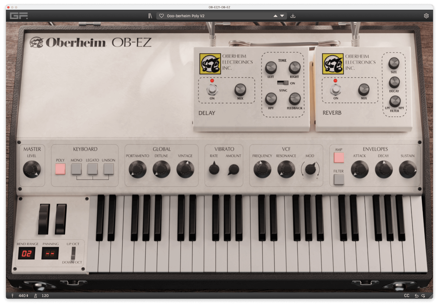 GForce Software - Oberheim OB-EZ Plugins & FX Software GUI Artwork