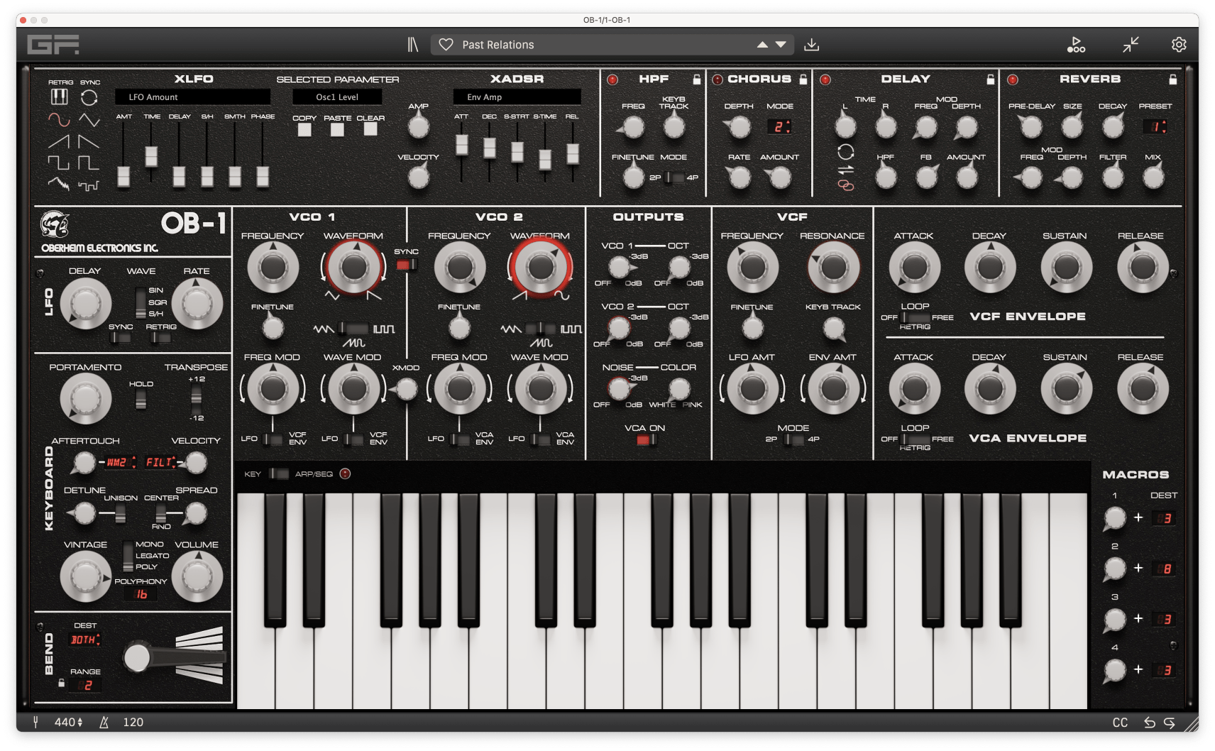 GForce Software - Oberheim OB-1 Plugins & FX Software GUI Artwork