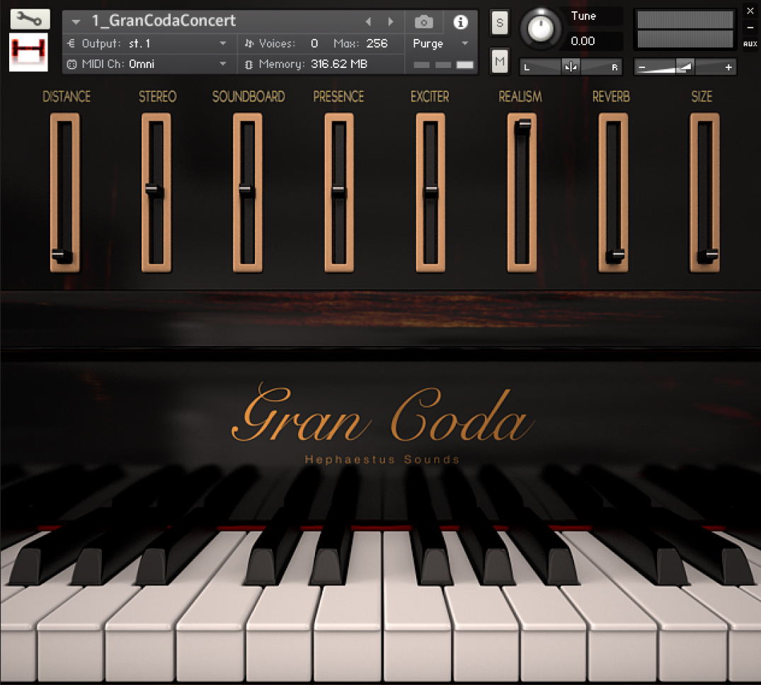Hephaestus Sounds - Gran Coda Kontakt Instruments Software GUI Artwork